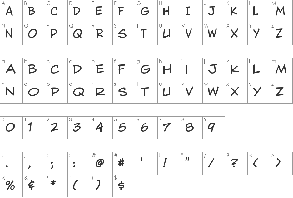 PetBone font character map preview