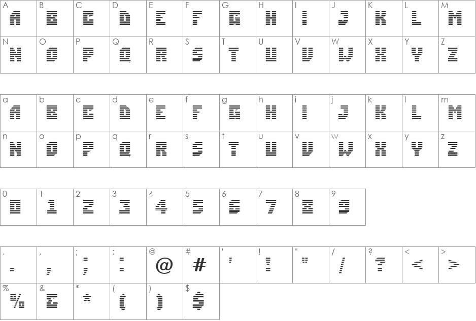 a_SimplerMrn font character map preview