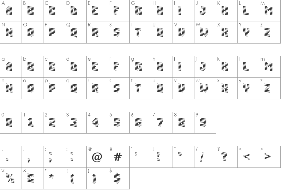 a_SimplerMrnDn font character map preview