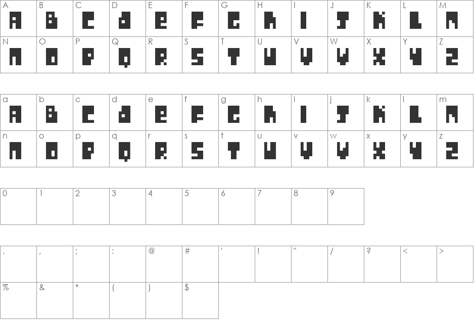 Petyka - The Physics Lab___SHORT font character map preview