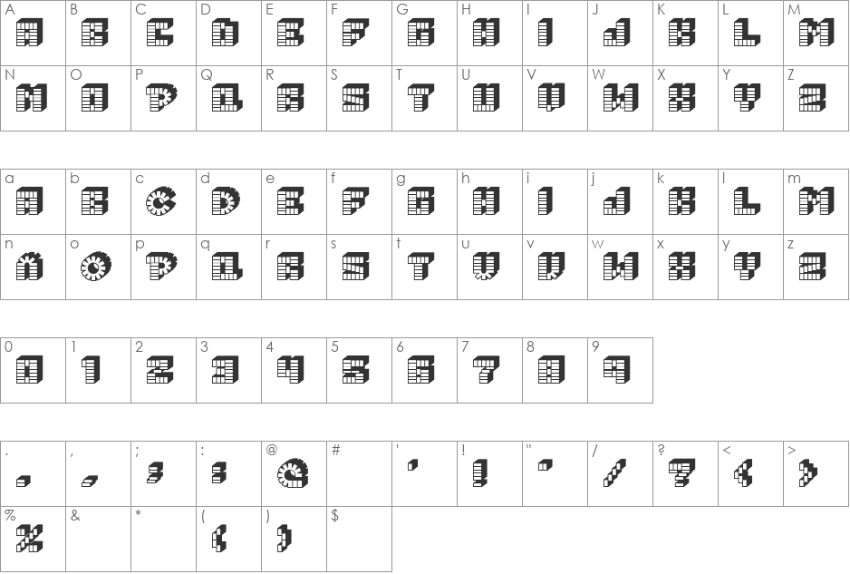 PEZ_font font character map preview