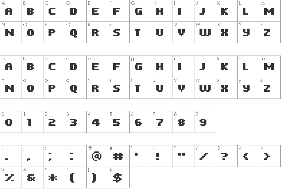 PF Tempesta Five Condensed font character map preview