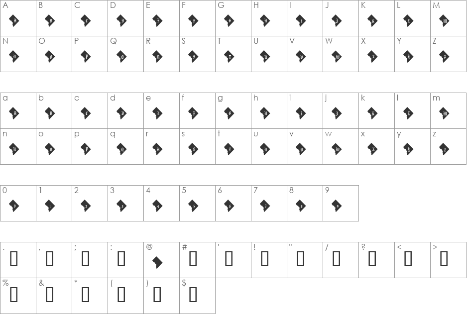 pf_dc font character map preview