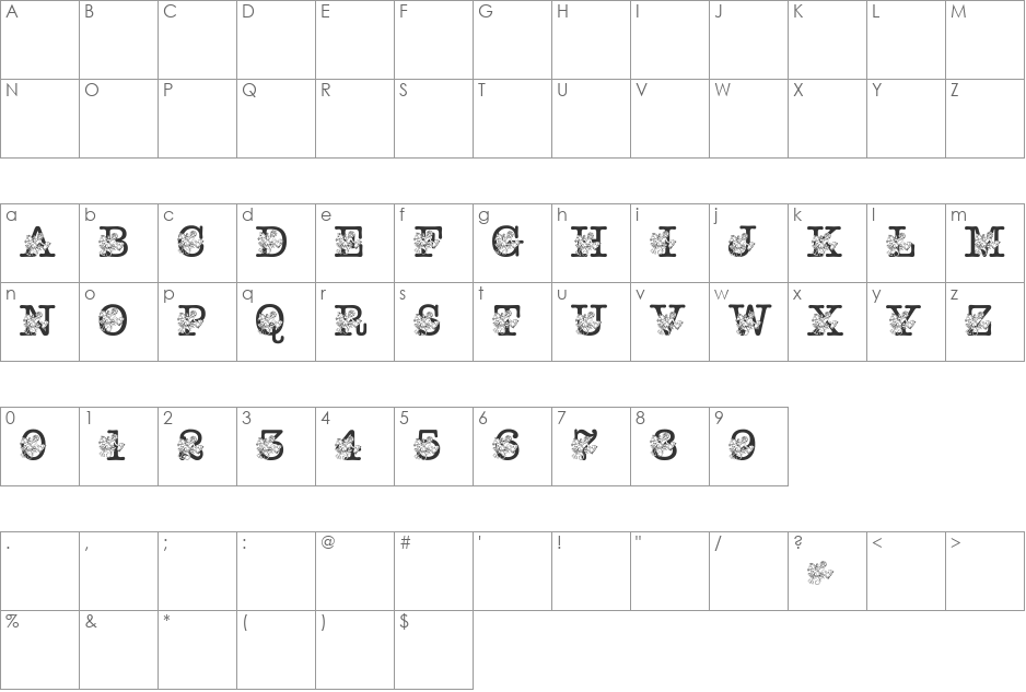 pf_i_read007 font character map preview