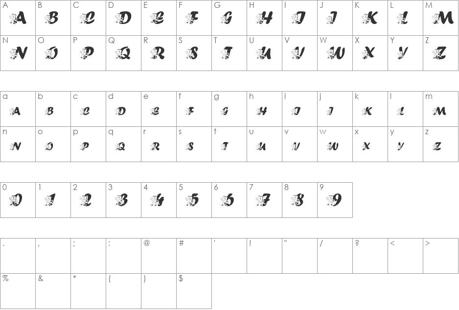 pf_notebook-2 font character map preview