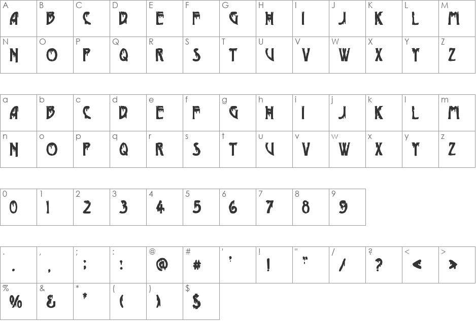 Phantom of the Opera font character map preview