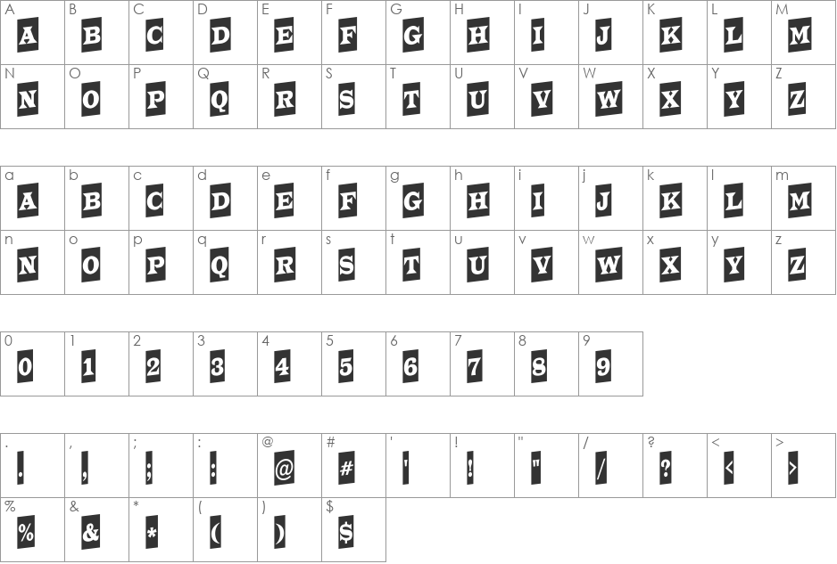 a_TrianglerCmUp font character map preview