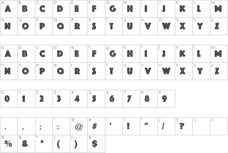 Phosphor CG font character map preview
