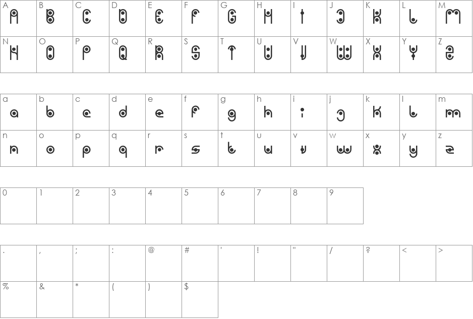 PHYTOPLANKTON font character map preview