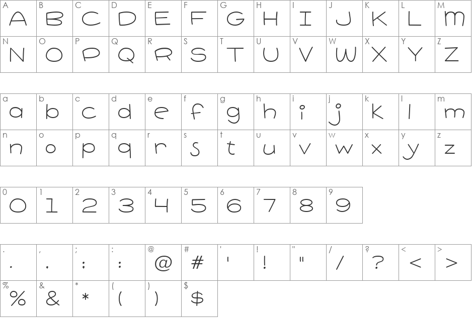 Pie Contest BTN Round Lt font character map preview