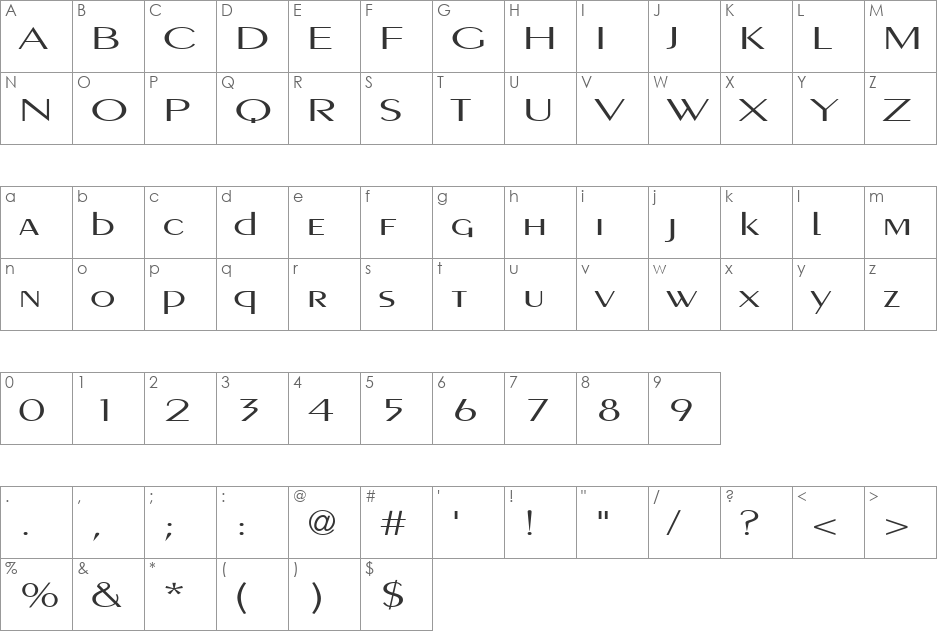 PigNoseTyp font character map preview