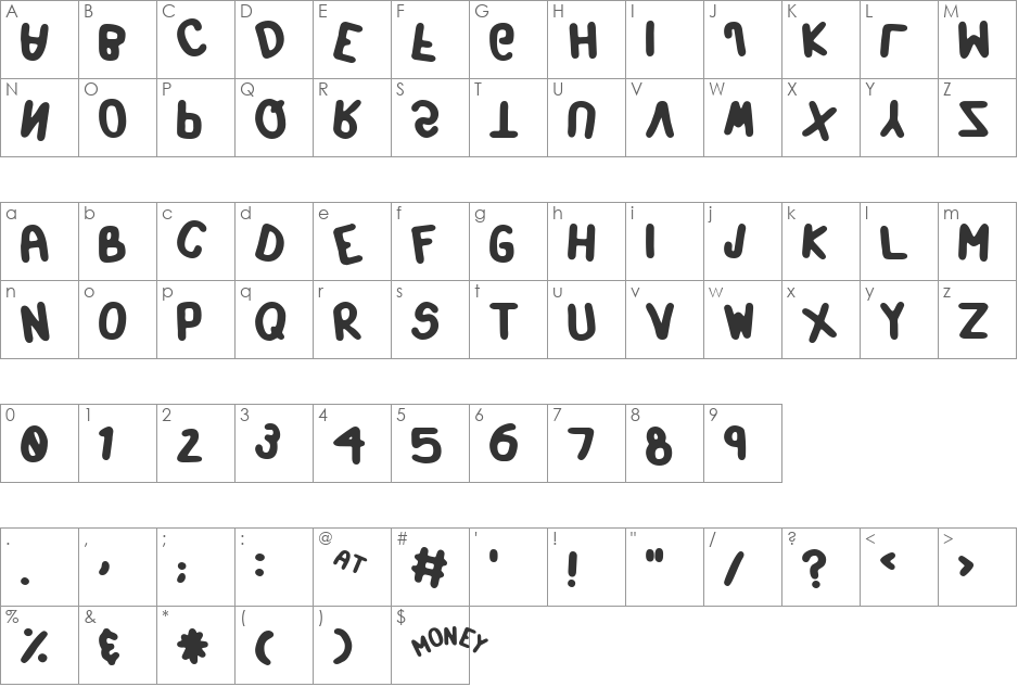 Pineapple Drops font character map preview
