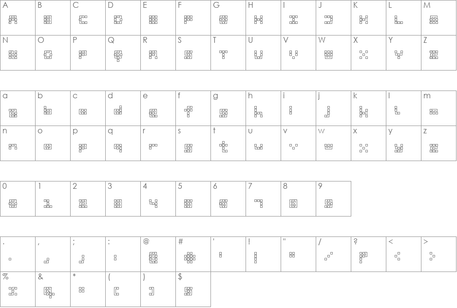 PipeSquare Rounded font character map preview