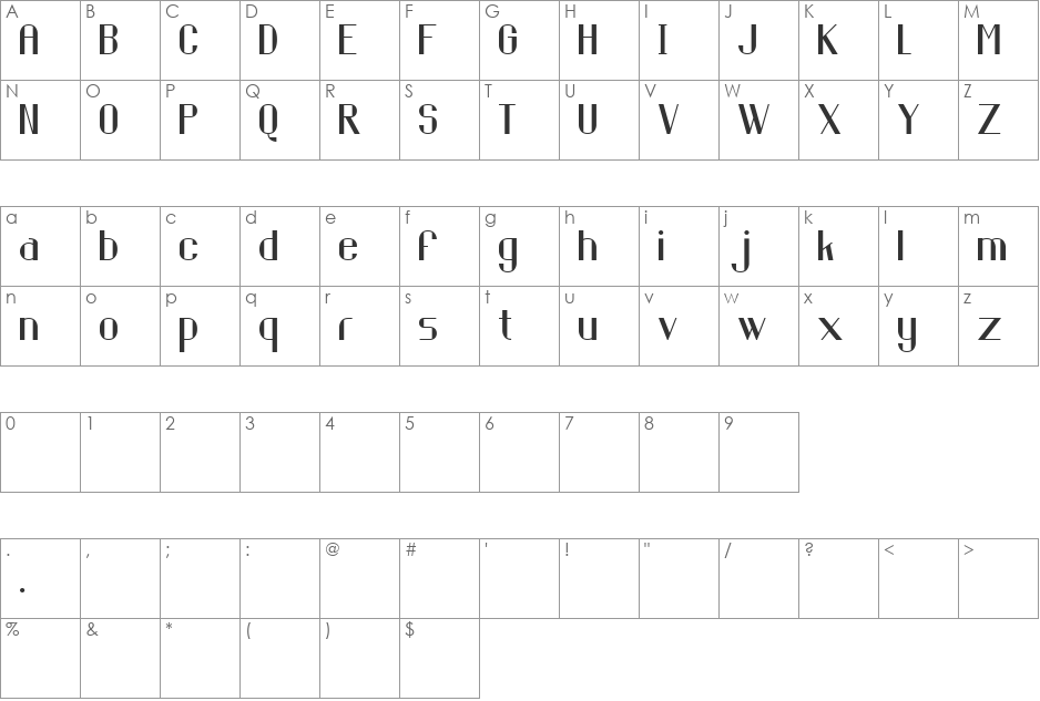 Piring Hitam font character map preview