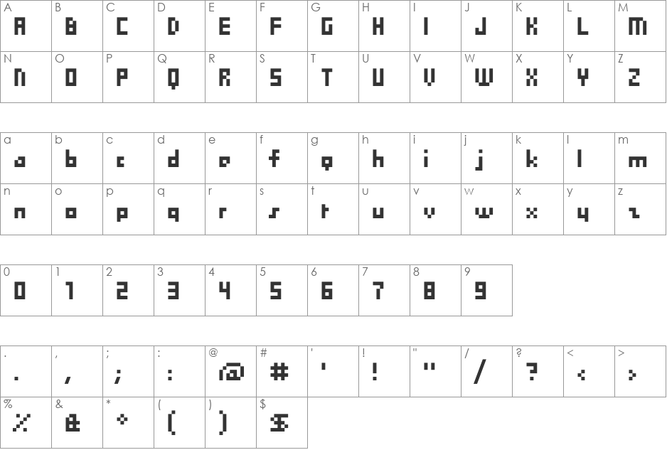 pix font character map preview