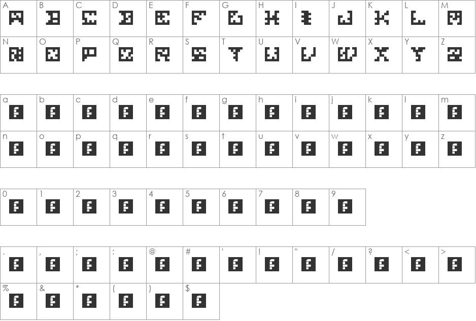 pixel atrocities font character map preview