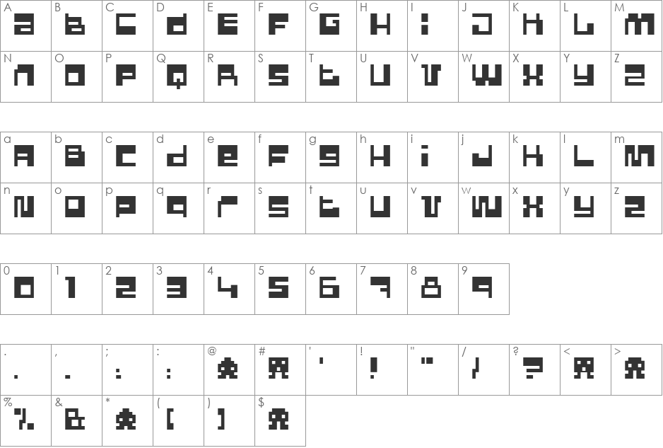 Pixel Power font character map preview