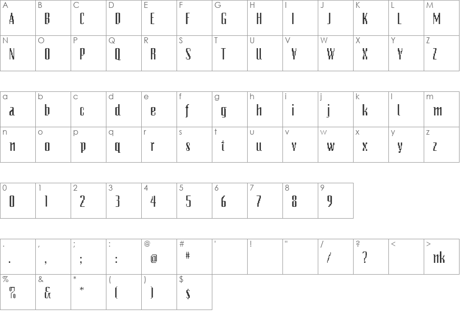 PixelsDream-DemiBold font character map preview