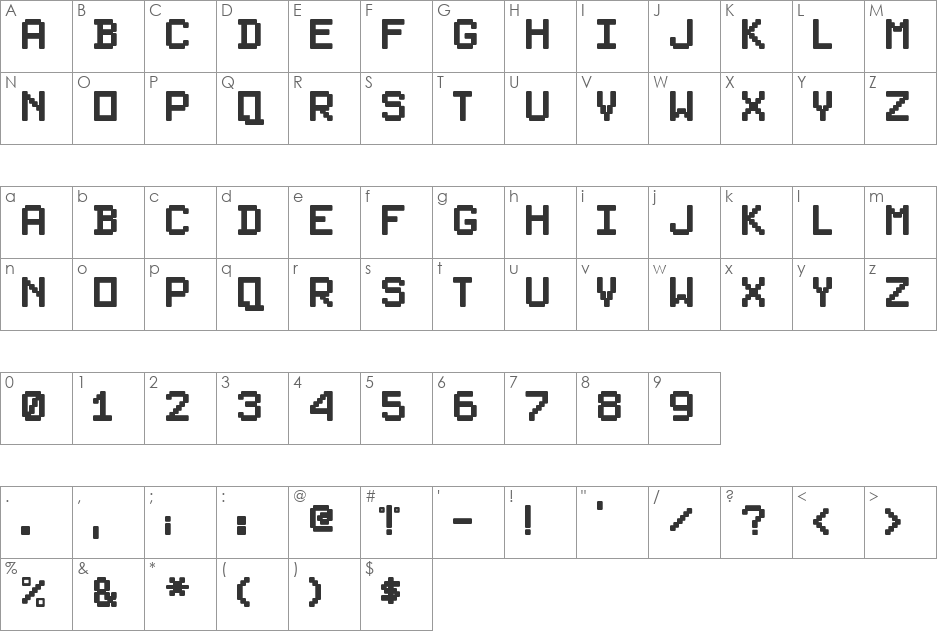 PixelSplitter font character map preview