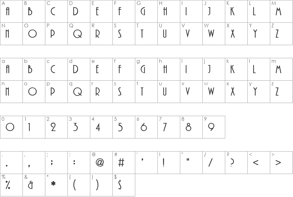 PlainDB font character map preview