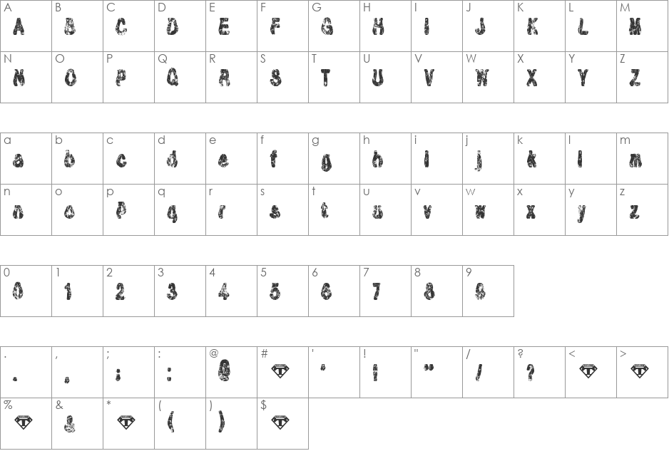 Plaque-Man-Open font character map preview