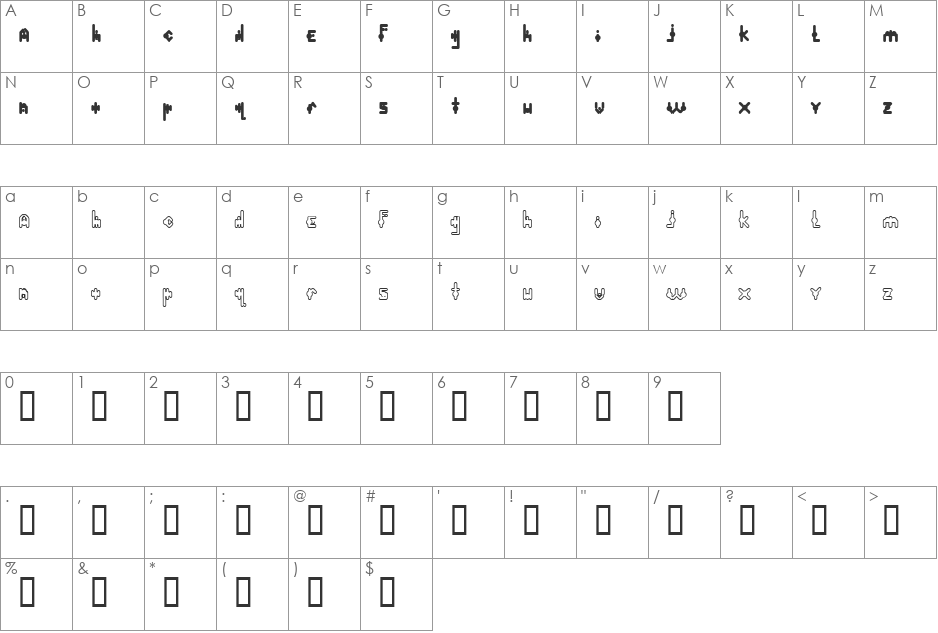 plasma poodle font character map preview