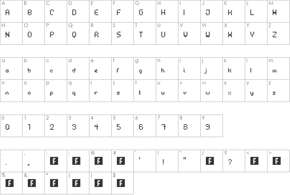 plastica font character map preview