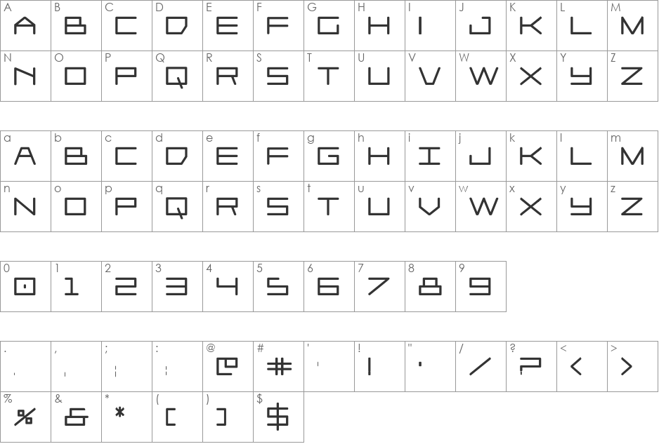 Player 1 Up Black font character map preview