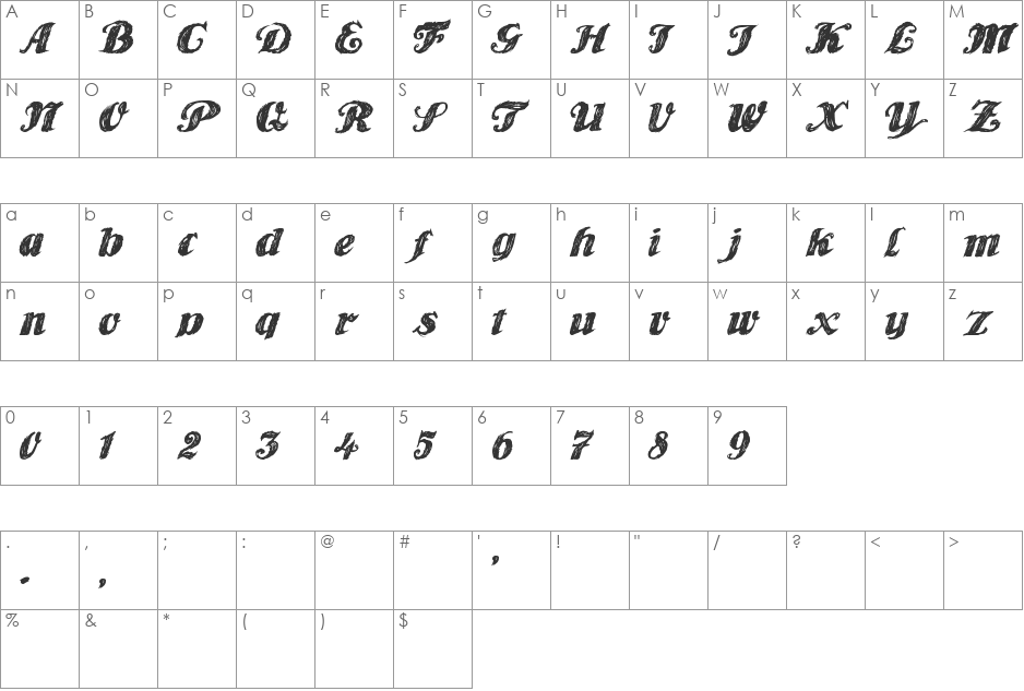 Player One font character map preview