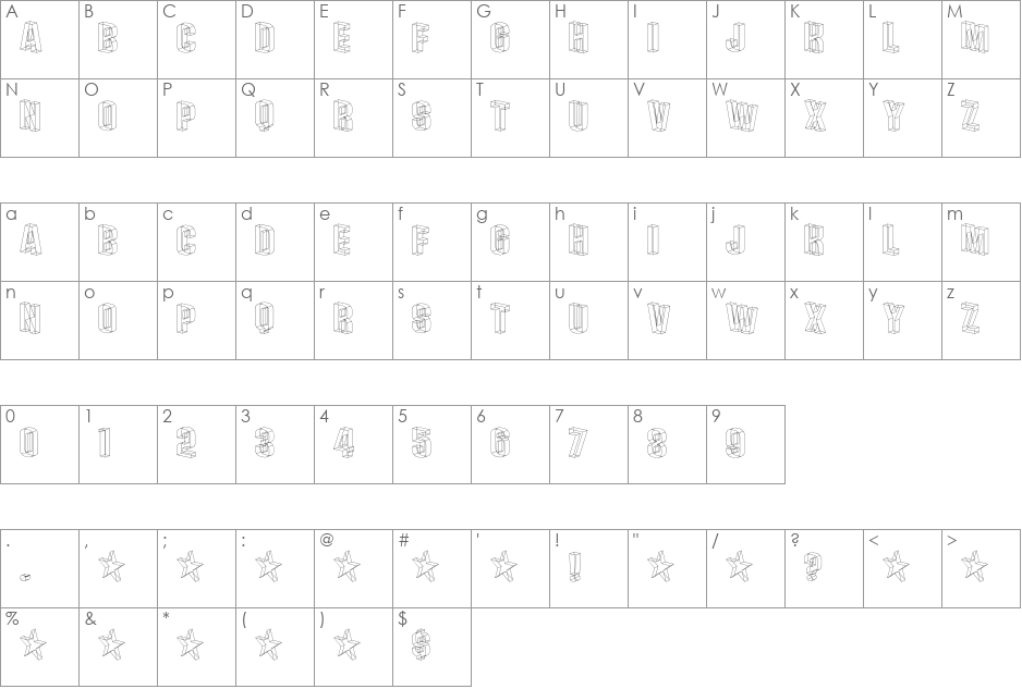 Plexifont BV font character map preview