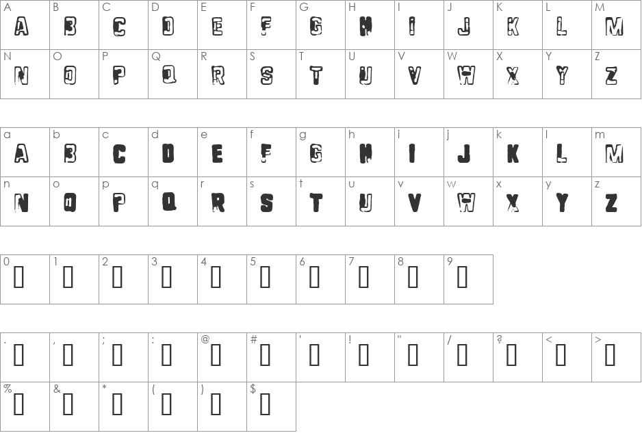 Plugger font character map preview
