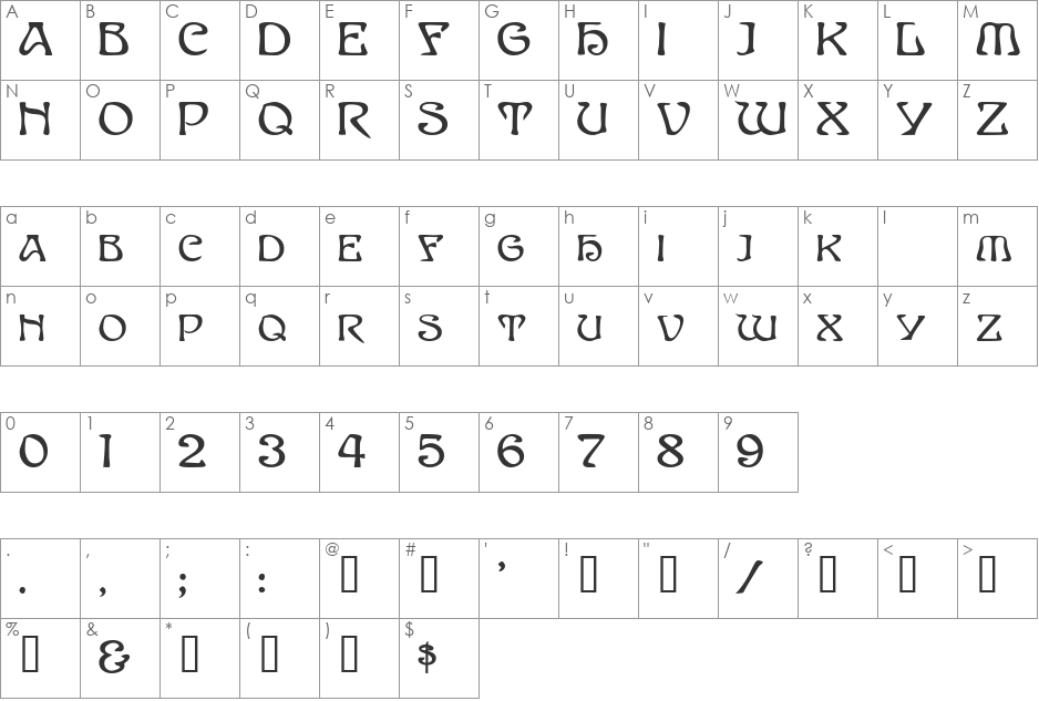 PlumosaSCapsSSK font character map preview