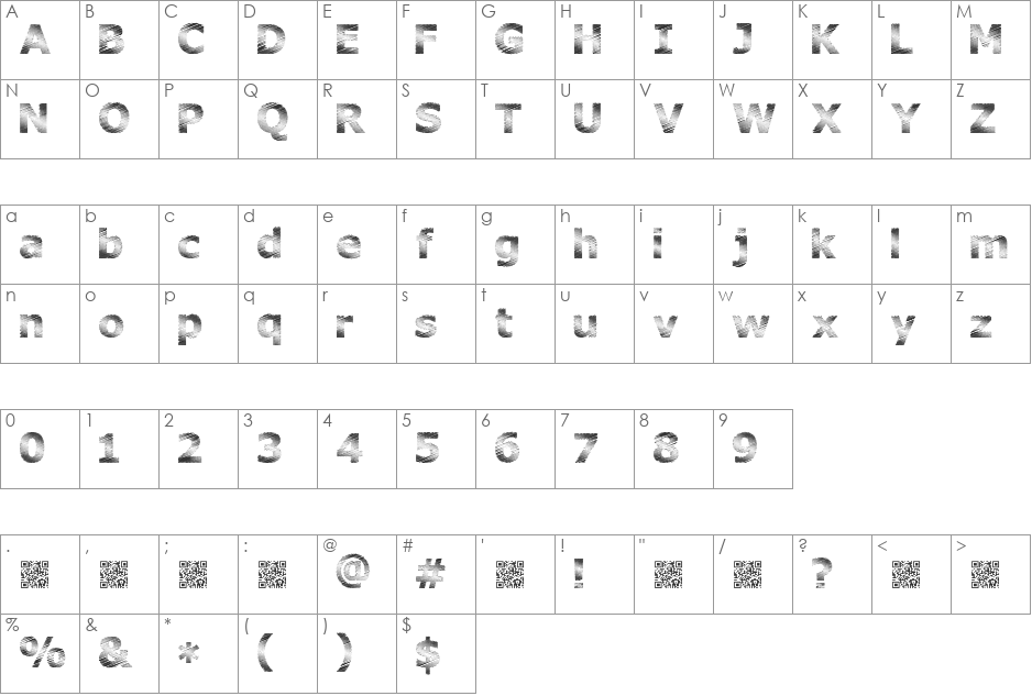Plutonium font character map preview