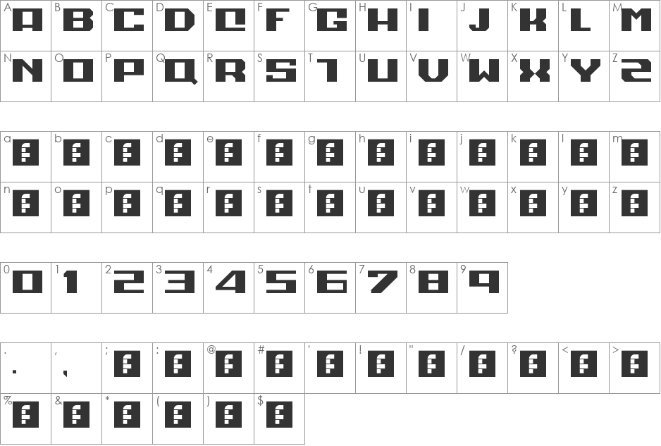 POCKET CHANGE font character map preview