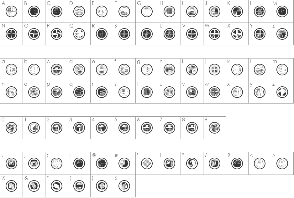 PoeticRoundsDue font character map preview