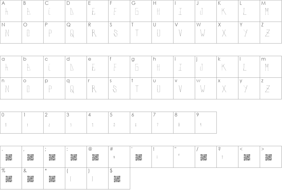 PolarBears font character map preview