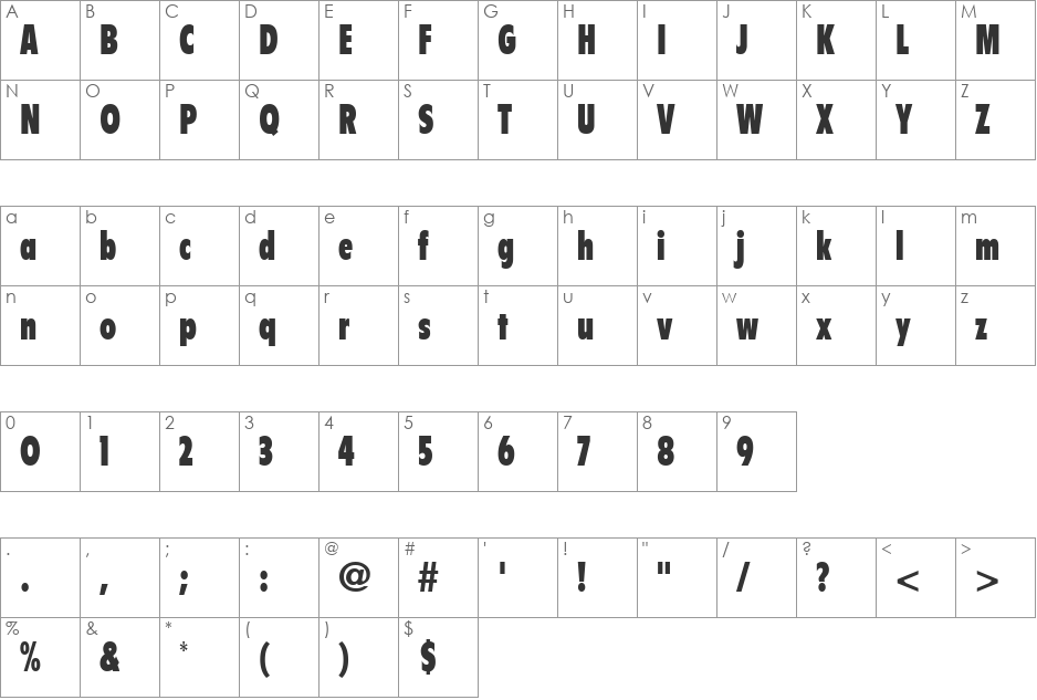 Policy font character map preview
