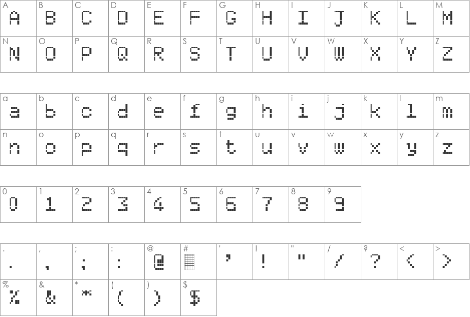PoligonCTT font character map preview