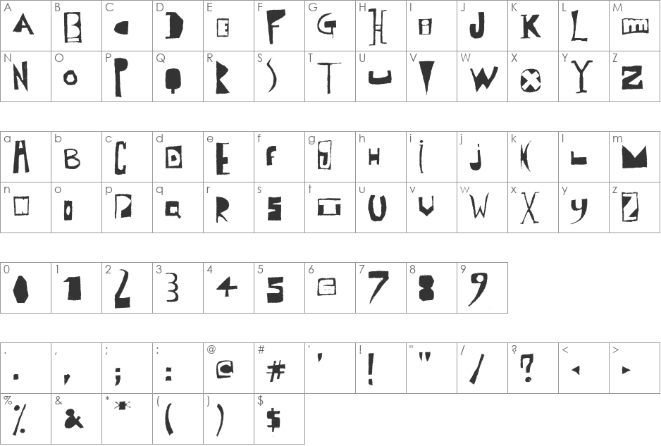 Polish Posterisation font character map preview