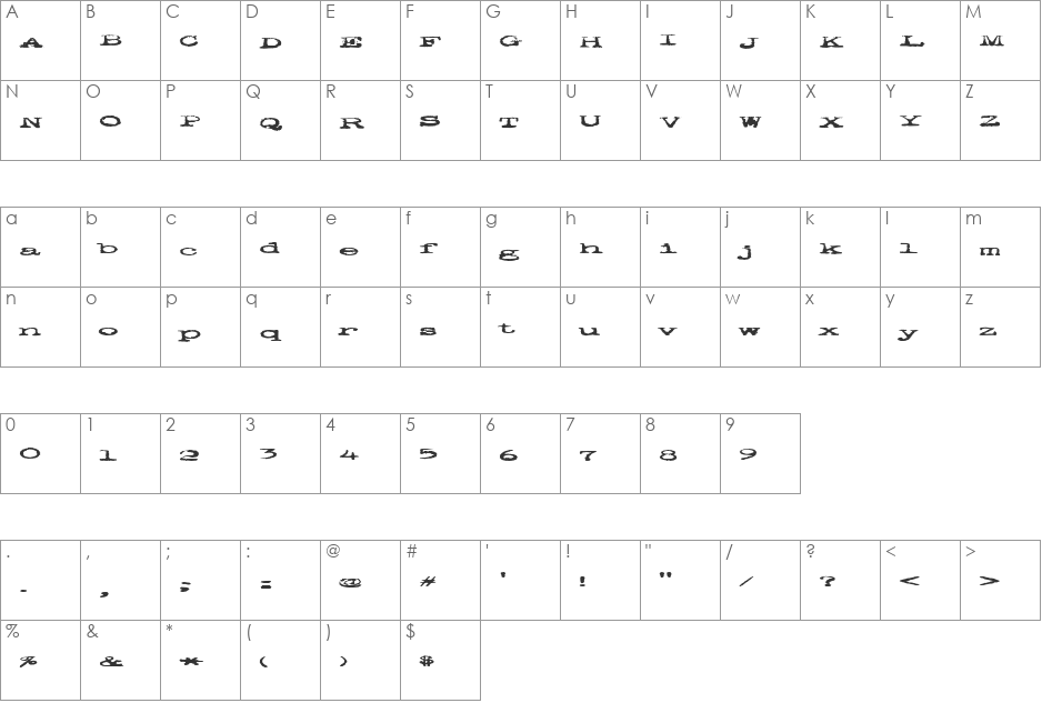 pookie lowdown blues font character map preview