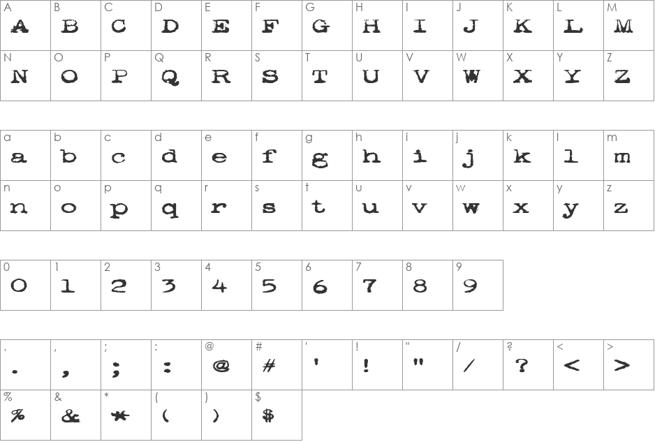 pookie stretch font character map preview