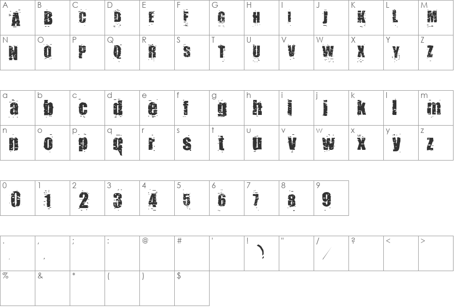 Pop Corn font character map preview