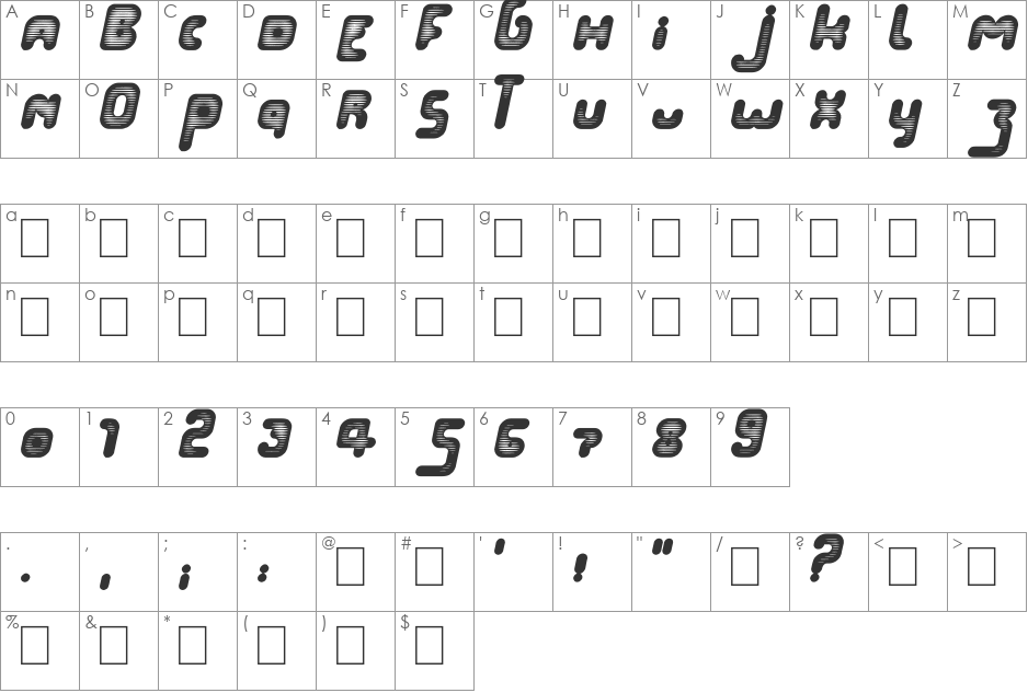POP TIVI font character map preview