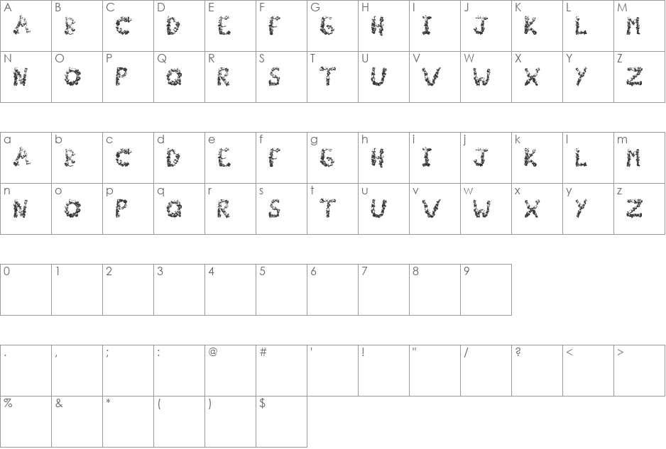PopCornFont font character map preview