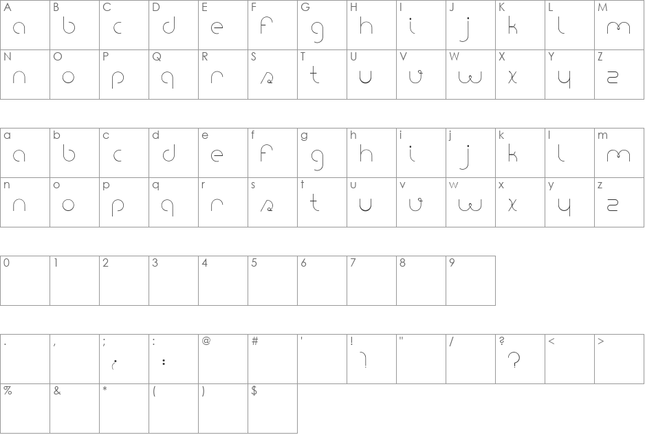portatil font character map preview