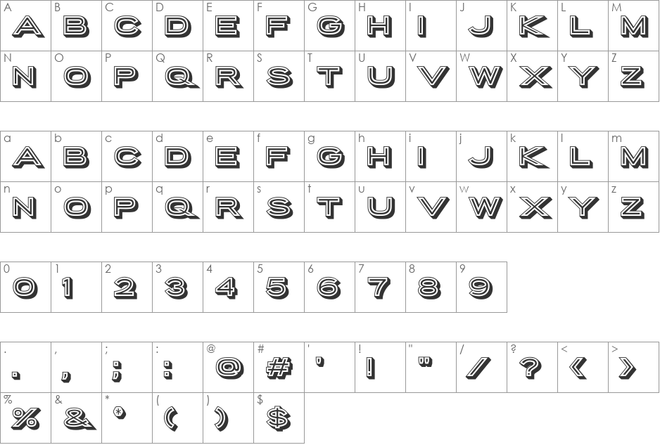 Porter Sans Block font character map preview