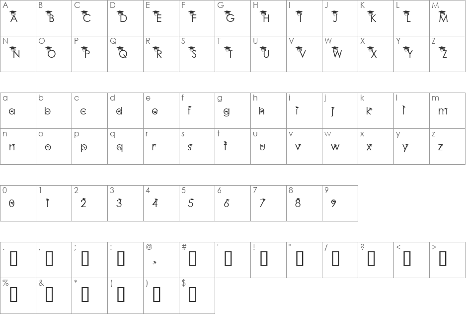 Baby Geniuses 2 font character map preview