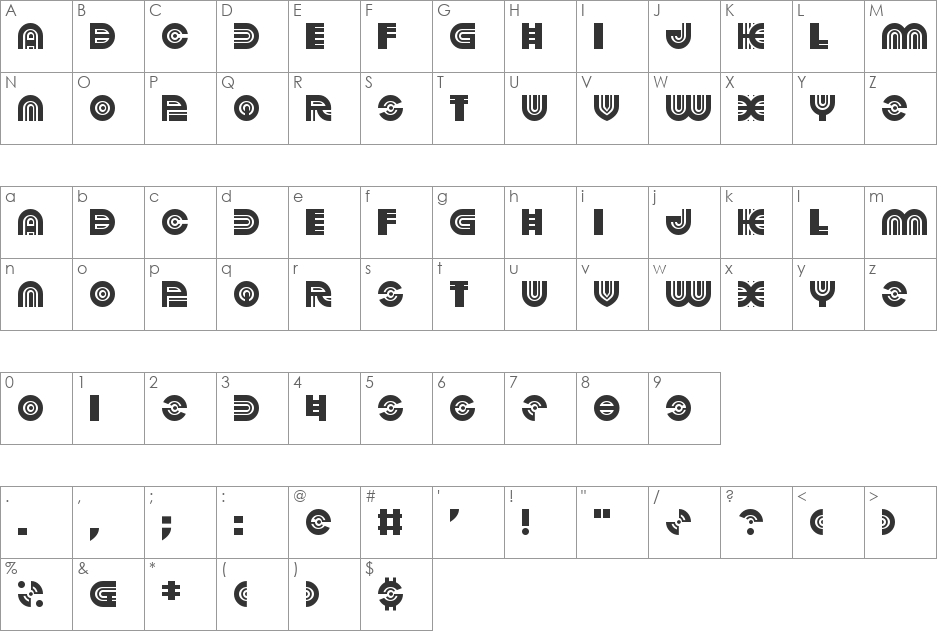 Pounds of Violence font character map preview