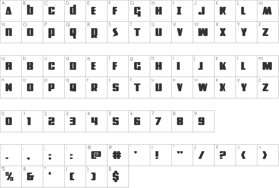 Power Lord Rotalic font character map preview