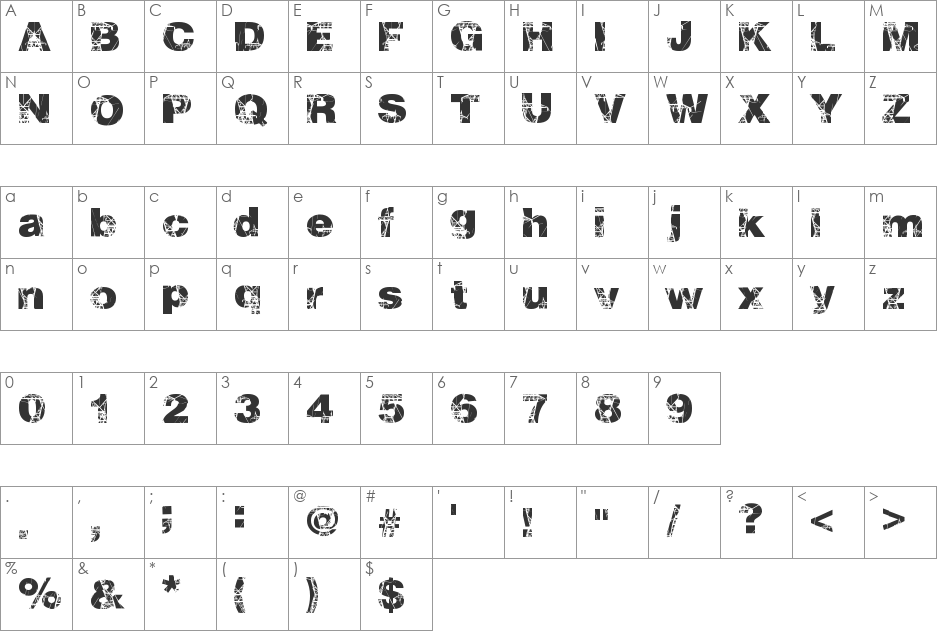PowerPlay font character map preview